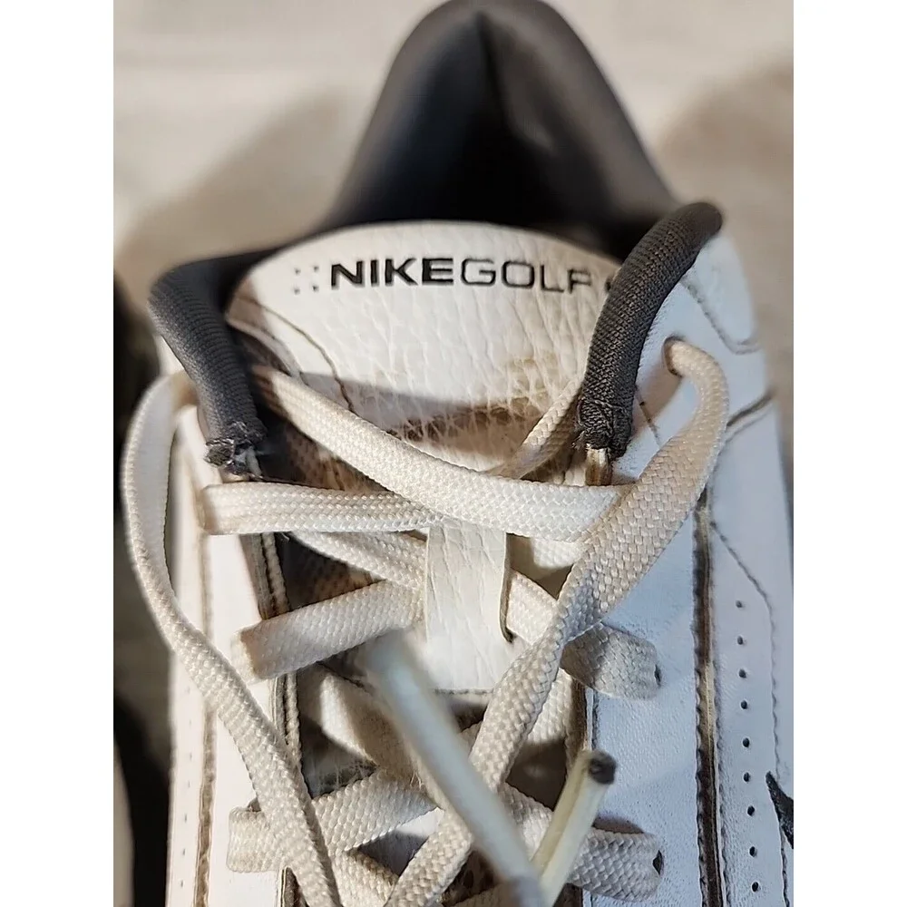 Nike Shoes MENS 10.5‎ Golfing Air Rival Tac Power Channel Leather White Black